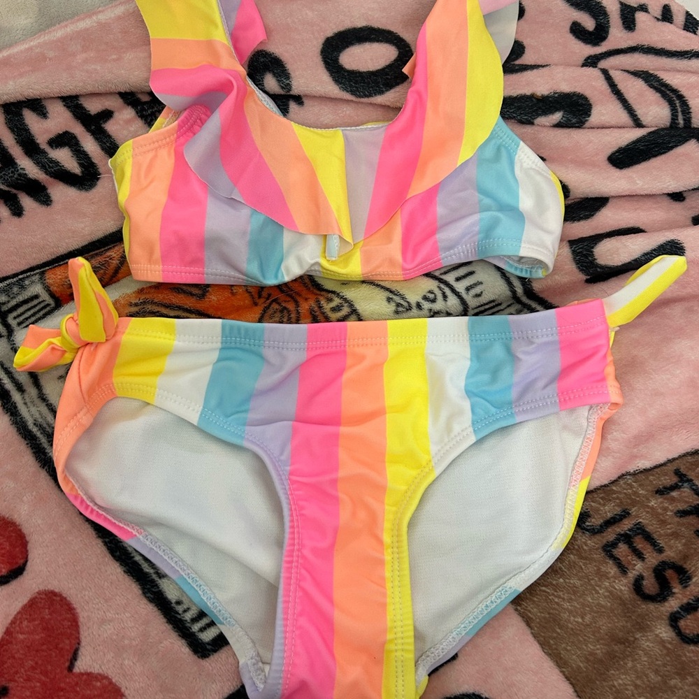 Justice Pink and Yellow Bikini Set